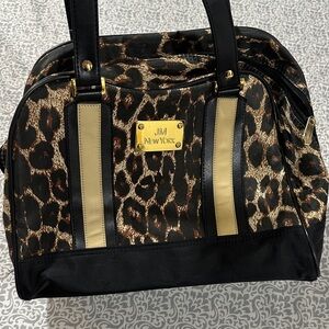 JM New York Leopard Print Tote with Black and Gold Accents